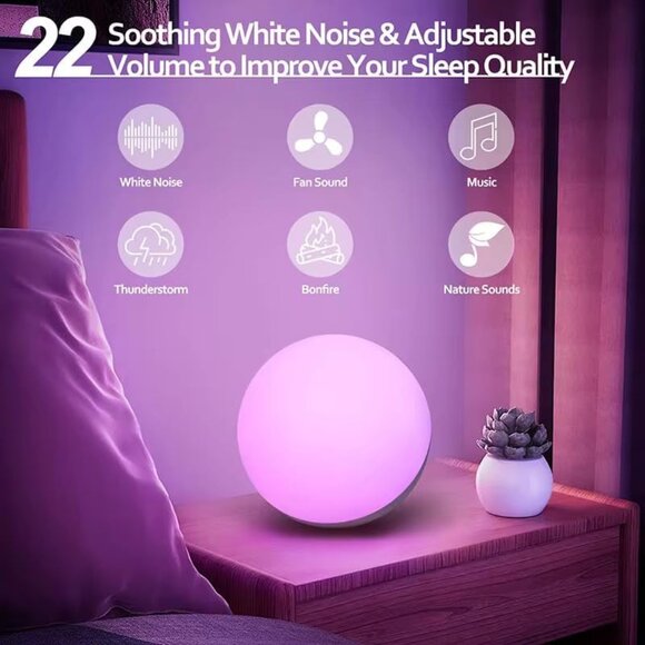 Night Light with White Noise Machine New In Box - Picture 3 of 7